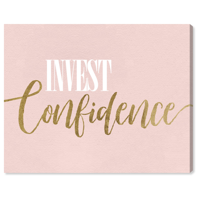 «Invest Confidence», reproduction d'art textuel, Toile tendue, H 20 po x l 24 po x P 1,5 po