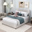 Wood Upholstered Platform Bed with Drawers, Trundle and Headboard-1639318665-1639318666