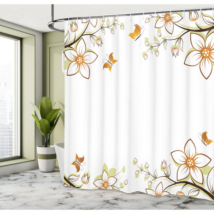 Winston Porter Limoges Floral Shower Curtain with Hooks Included | Wayfair