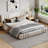 King Size Upholstered Platform Bed Frame, Beige