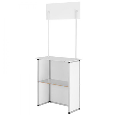 Promotion Counter Table, Portable Tradeshow Podium Table, 30.91" x 14.96" x 71.46"