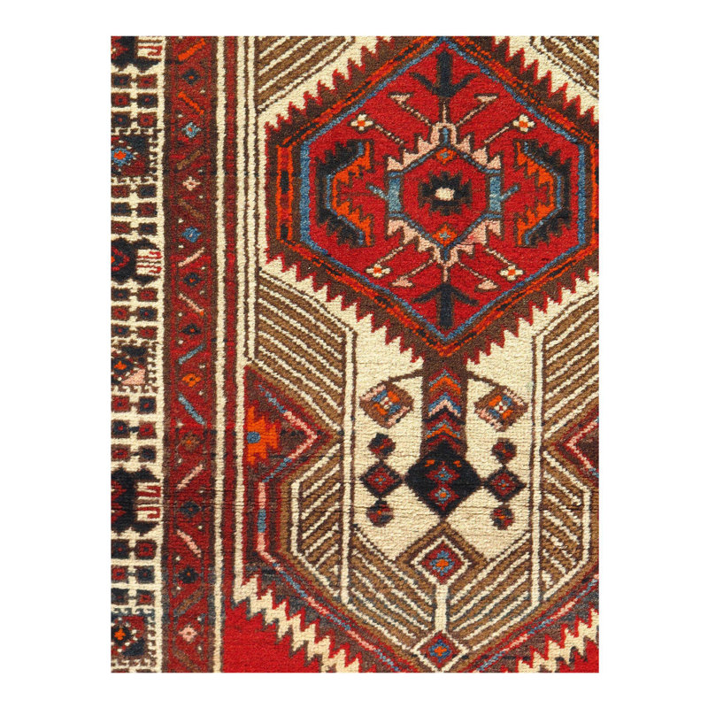 Lorjuste Wool Oriental Area Rug in Red