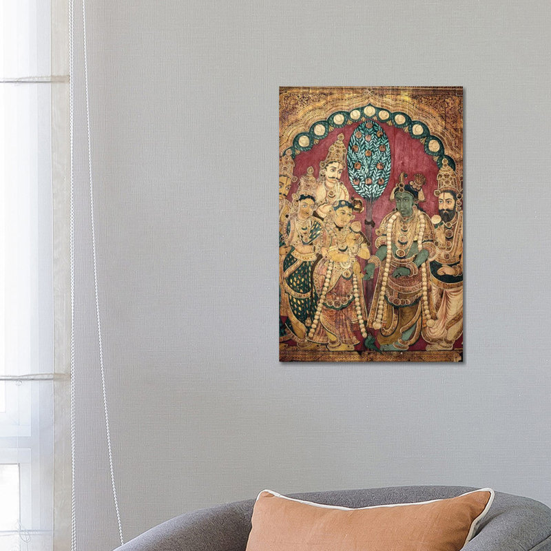 Hindu Wedding Ceremony - Wrapped Canvas Painting, 66.04 cm H x 45.72 cm W x 1.91 cm D