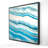 Textured Geode Blue Abstract Framed Canvas - Bedroom Decor