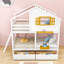 Lit superposé simple en bois 2 tiroirs avec boîte de rangement-1324406461