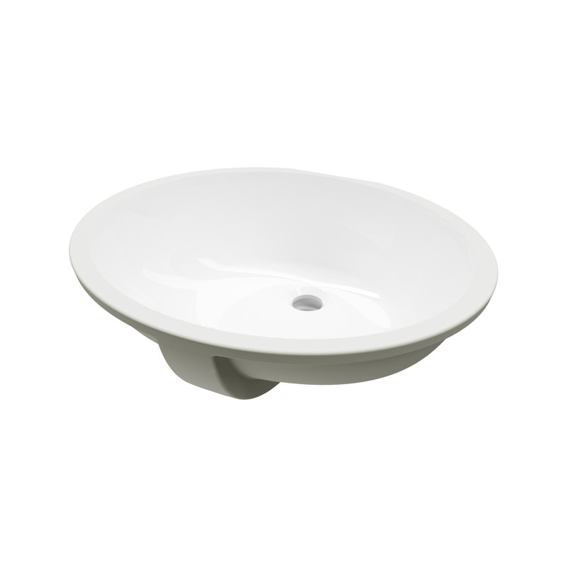 Symple Stuff Clemens 15.7'' Glossy Ceramic Oval Bathroom Sink with Overflow