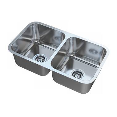 Stylish Olivine Dual-Mount 32 Stainless Steel Double-Bowl Kitchen