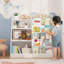 Bibliothèque pour enfants multifonctionnelle en bois à 4 niveaux-1783692441