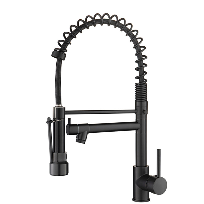 Commercial Black Kitchen Tap With Pull Down , Single Handle, Leak- Guarantee, Finish, Multi-Functional Water Spray, Effortless Installation Method Matte Sink Faucet, Handle Control, Assurance,