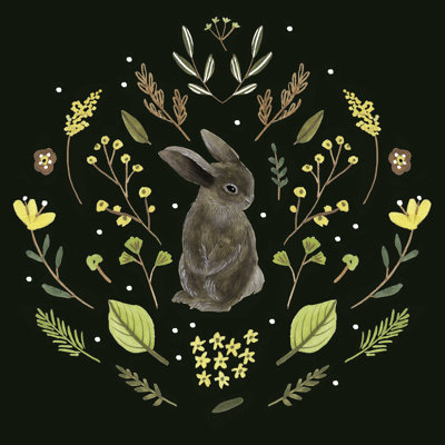 " Bunny Field VI " Mixed Media Print