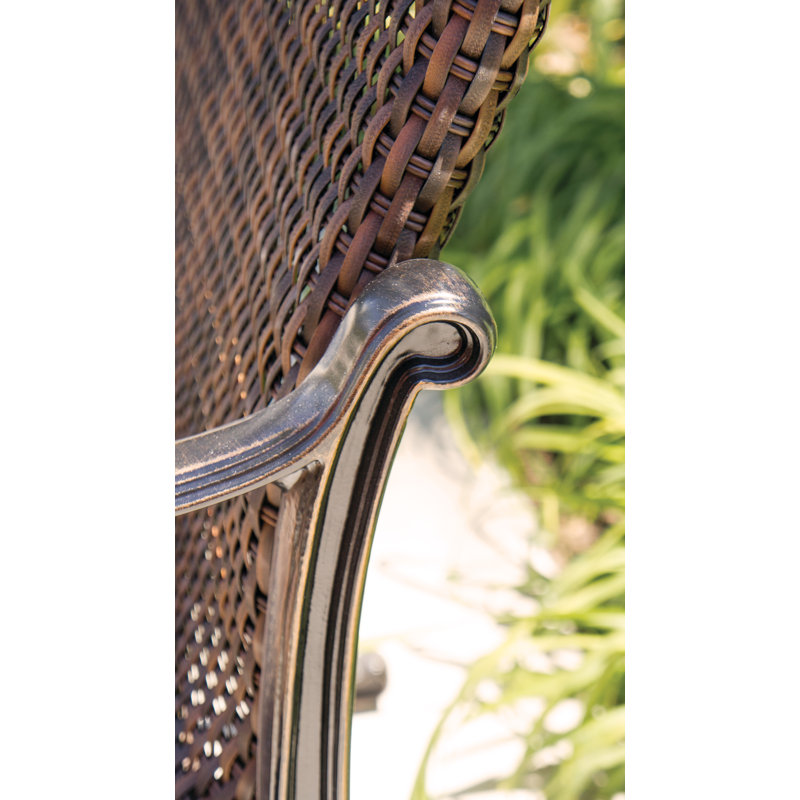 Bel Air Woven High Back Dining Chair, Midnight Gold, Chestnut Wicker