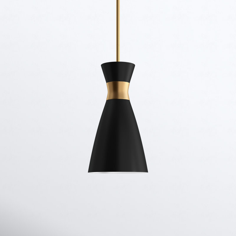 Agata 1 - Light Midnight Black/Burnished Brass Single Pendant