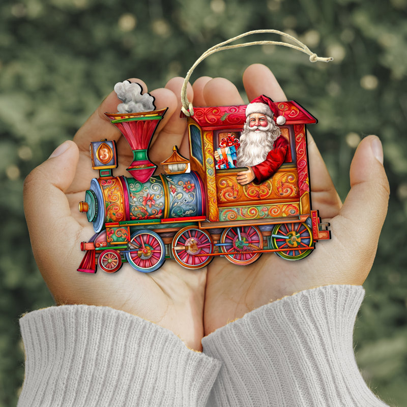 Ornement en bois «Santa's Train» par G. Debrekht