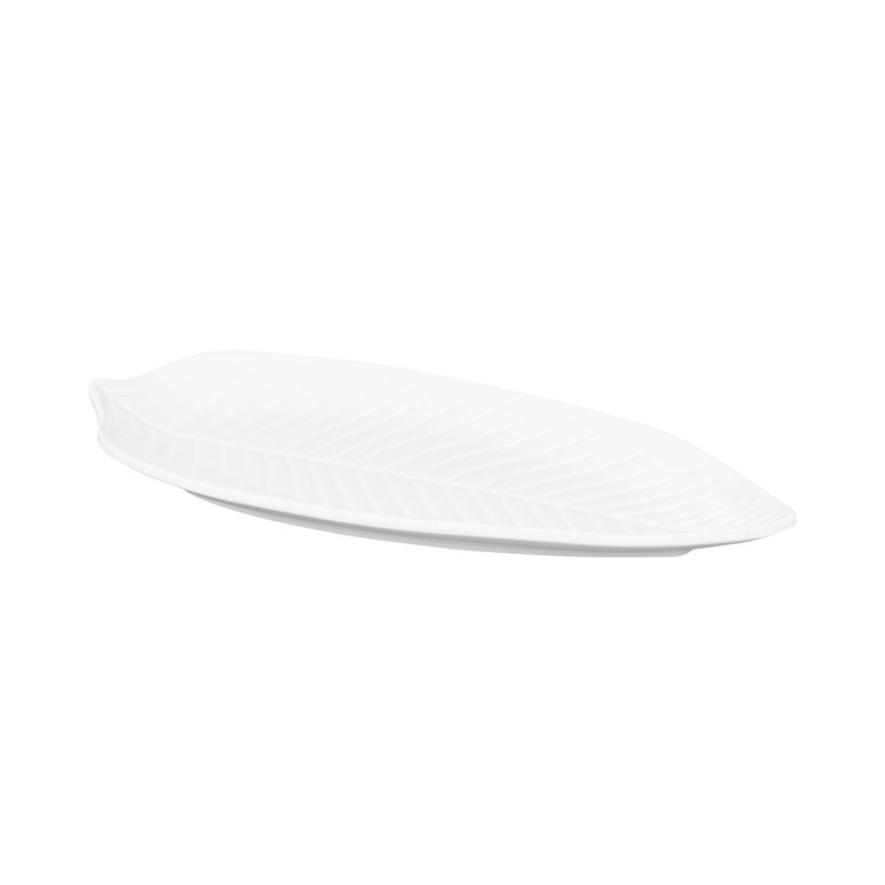 Plateau en mélamine Tropicana Leaf, Blanc, H 1 po x l 10,25 po x P 5 po