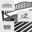 E-Coated Metal Frame Outdoor Bench with Backrest & Built-In Side Table