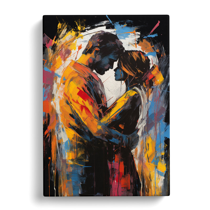 Lovers Gestural No.2 - Wrapped Canvas, 50cm H x 35cm W x 3cm D