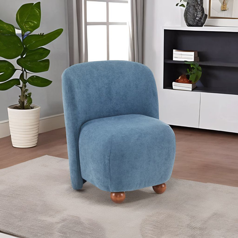 Fauteuil d'appoint à dossier bas, Polyester bleu