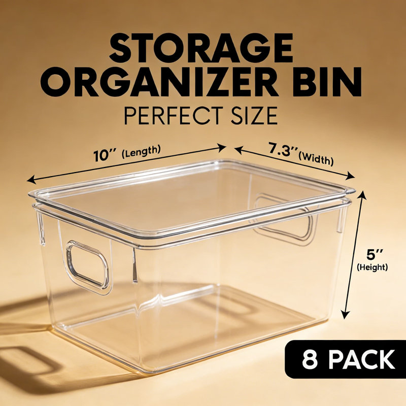 Bacs de rangement en plastique transparent avec couvercles, contenants de rangement empilables pour réfrigérateur et armoire de cuisine