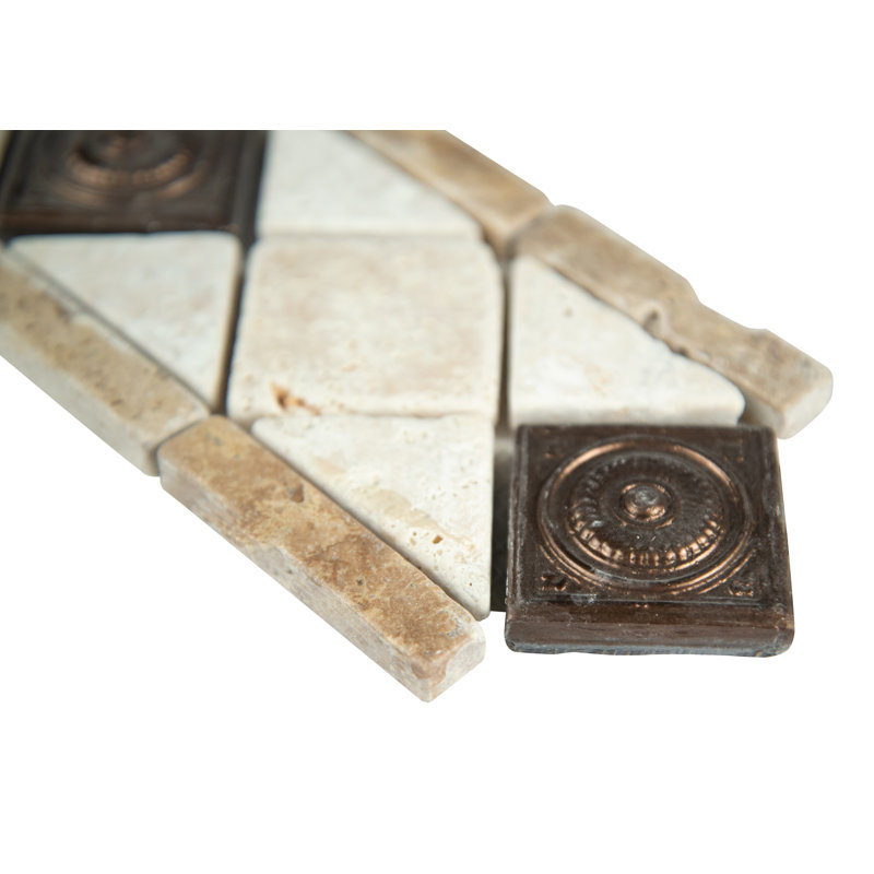 Carrelage mural en mosaïque de travertin mat 4 po x 12 po Sienna Crest