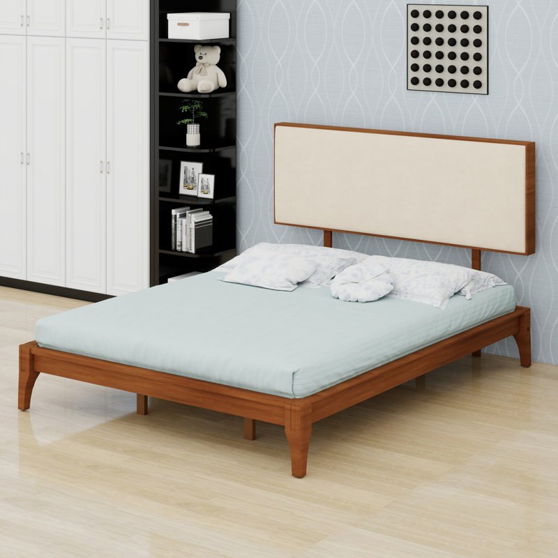 Platform Bed with Upholstered Headboard