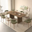Table de salle à manger moderne pour 6 à 10 personnes, table de cuisine en bois avec double piédestal robuste, table de salle à manger en bois pour la salle à manger