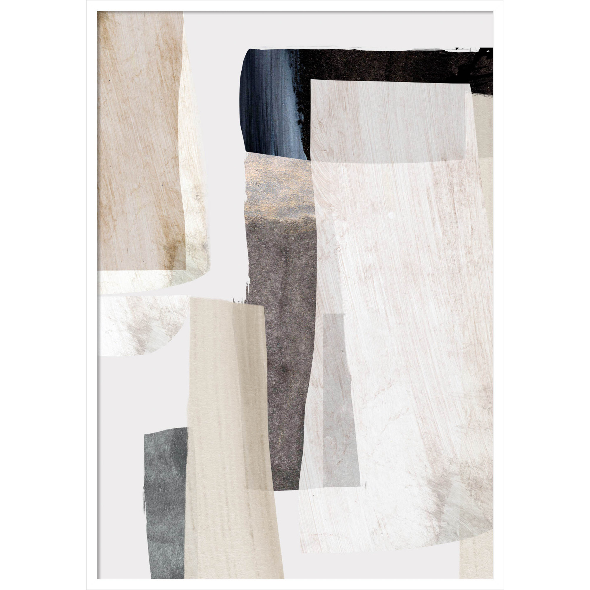 Clay No 2 by Dan Hobday Wood Framed Wall Art Print, White, 41" H x 29" W