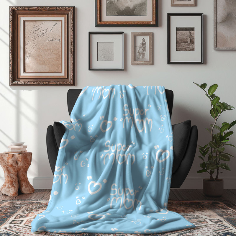Blue Care - Couverture sherpa de qualité supérieure 1 pièce, L 60 po x L 80 po