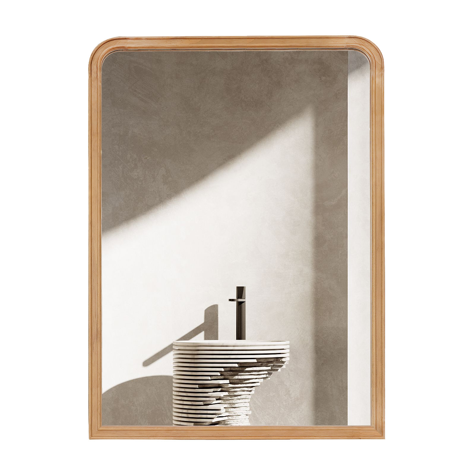 Ancell Solid Wood Mirror, 40" x 30", Natural Wood