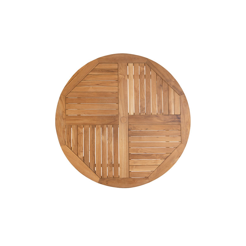 Ensemble de 3 tables de bar en teck avec table ronde de 40 po Monterey, Vert forêt