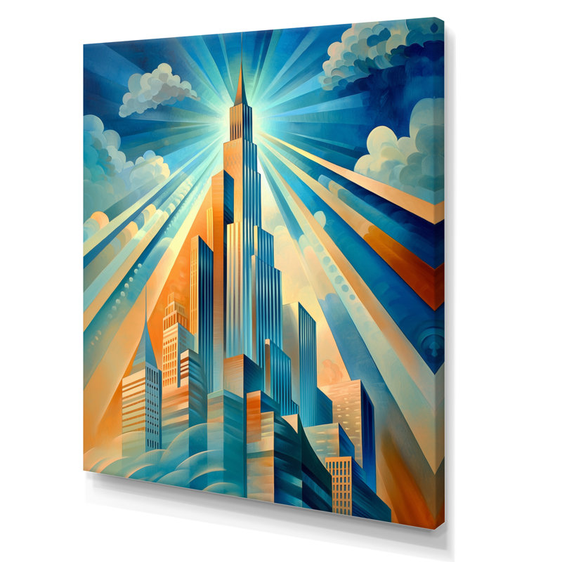Impression d'art mural New York City Empire State Building - gratte-ciel, H 32 po x l 24 po, Toile tendue, Ne s’applique pas
