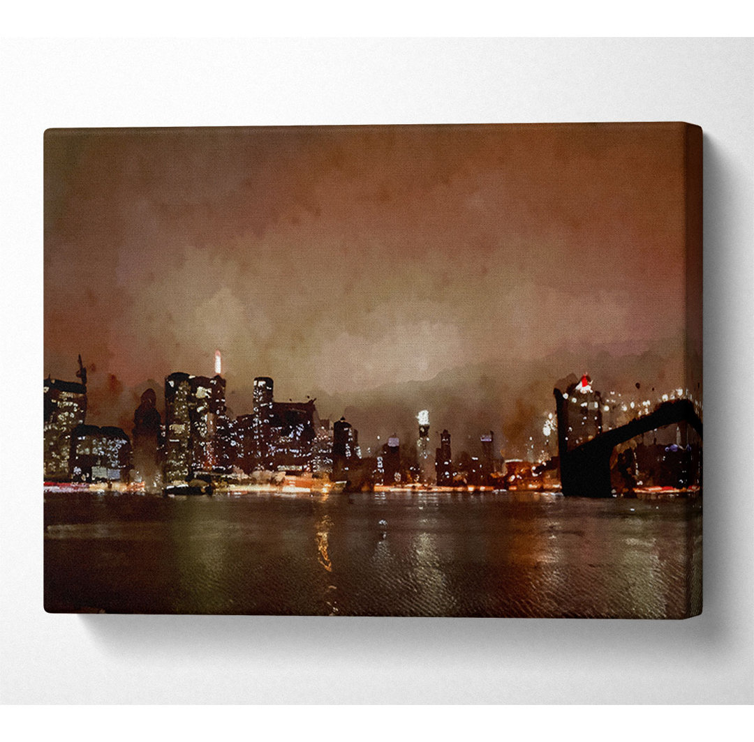 Hong Kong Chocolate Glow - Kunstdrucke auf Segeltuch