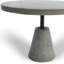 Table d'appoint ronde sur piédestal en béton et fer gris foncé et noir de 14 pouces