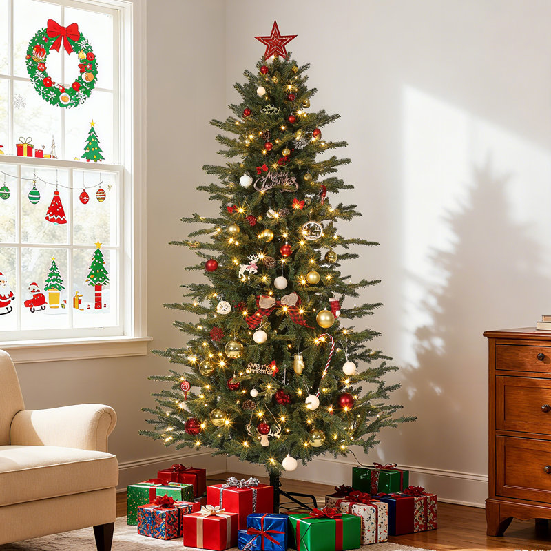 Arbre de Noël artificiel pré-éclairé pour la maison ou le bureau, H 5 pi