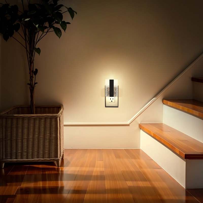 Modern Square Acrylic Dimmable Night Light With Warm Glow, Plug In