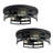 12.6 In. 3-light Farmhouse Black Flush Mount Ceiling Light  (2-pack)