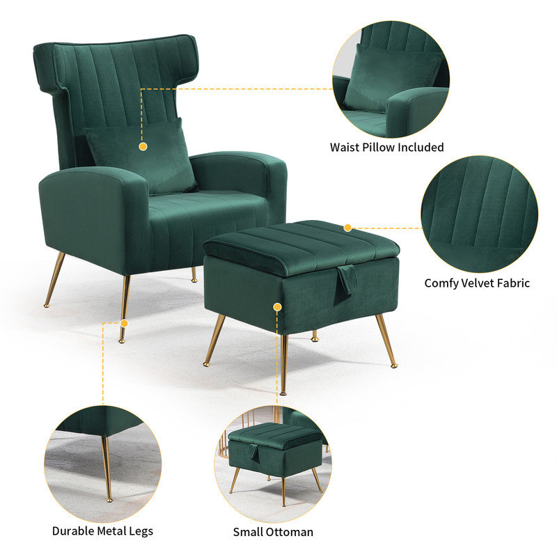 Lamrock 28,2 de large, Velours vert
