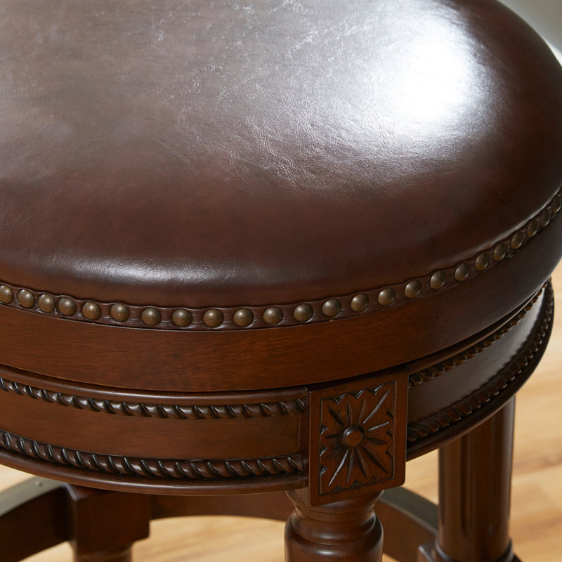 Swivel Upholstered Counter Stool, Walnut, 31.05