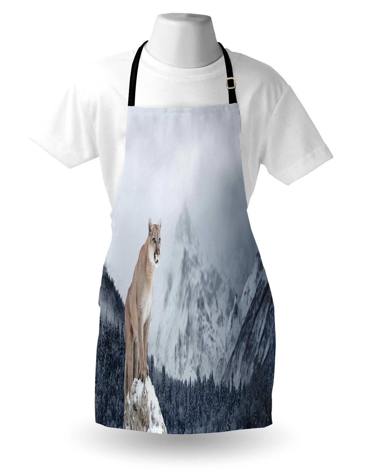 Corrigan Studio® Winter Apron Unisex Cougar and Snowy Mountains Adult ...