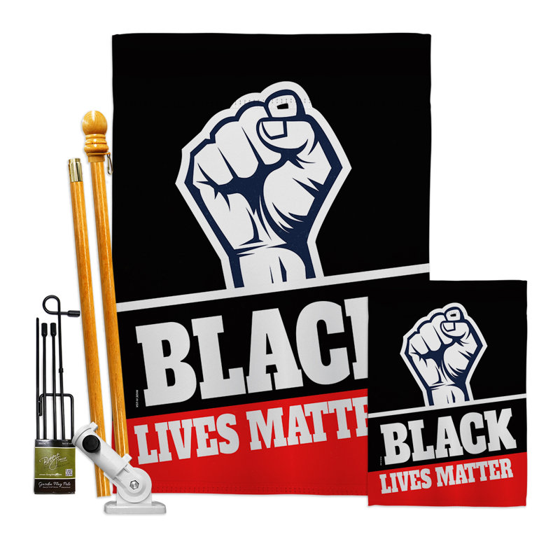 Ensemble de drapeau à 2 côtés en polyester 40 po x 28 po black lives matter