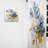 Dylnn Blue and Gold Minimalism Violets I - Traditional Velvet Curtain - Room Darkening - 1 Panel-1447125705