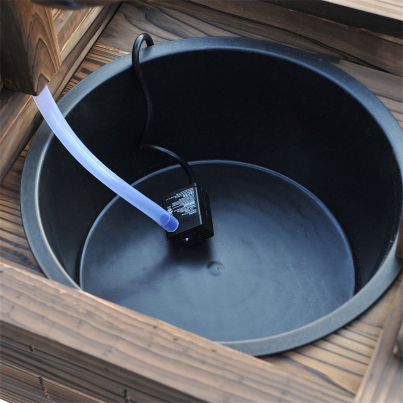 Outsunny Outdoor Wooden Wishing Well Fountain With Adjustable Water Flow Rate