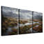 «Winding River In Misty Mountains And Autumn Foliage», ensemble de 3 toiles murales-1064839400