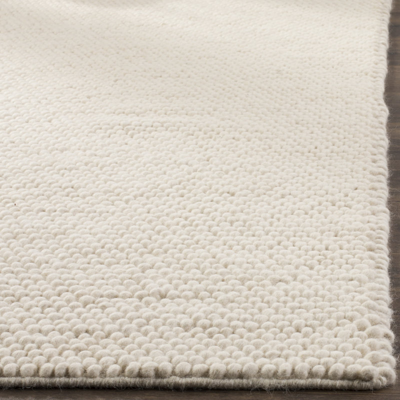 Natura Solid Color Area Rug In Ivory, Rectangle 61 x 91 cm