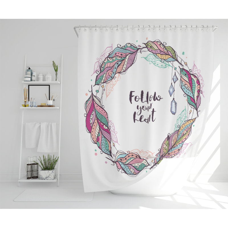 Follow Your Heart Designer Shower Curtain