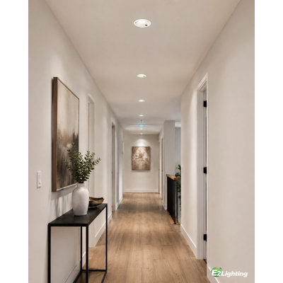 E2 Lighting 6-Inch Fire Rated Recessed LED Downlight with 90-Minute Emergency Battery Backup, 2-Hour Fire Rating, 5CCT, White