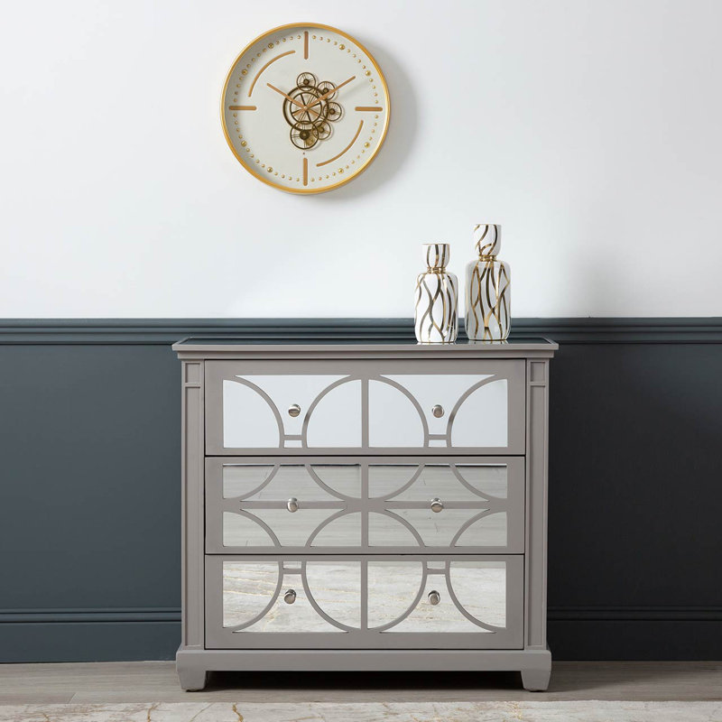 Bruh 88cm Chest of Drawers for Bedroom Furniture, 3 Drawer Wooden Storage Cabinet