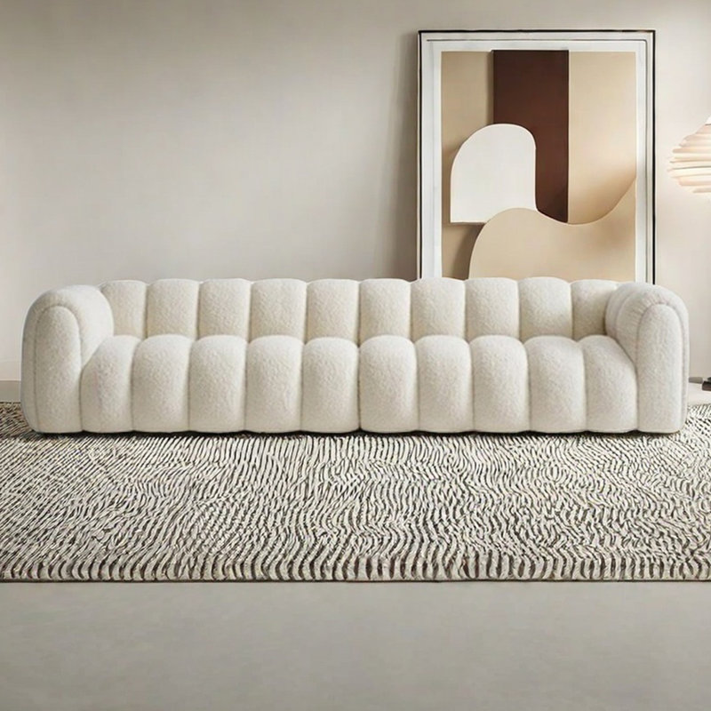 Canapé à accoudoirs arrondis French Minimalist, H 27,55 po x l 102,36 po x P 39,37 po