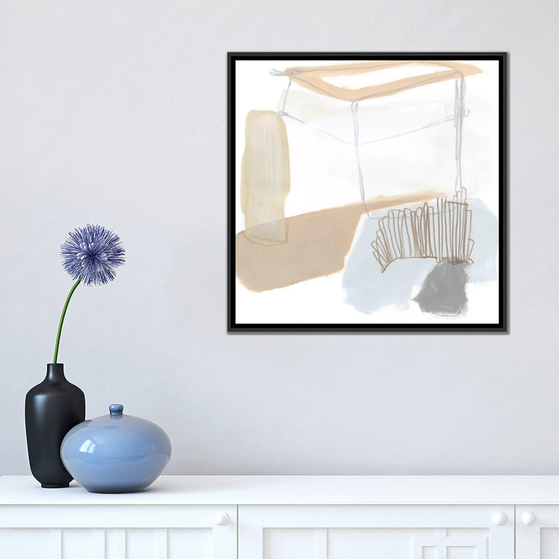 « overture iii », impression sur toile, H 18 po x l 18 po x P 1,5 po, Toile avec cadre noir, Pas de tapis