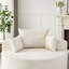 Fauteuil-lit simple Chenille en éponge moderne, 55 pi, sans assemblage, pour le salon, beige, siège unique, rembourrage en mousse, chenille 55 pi, chambre à coucher souple, siège avec coussin