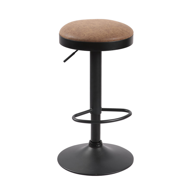 Chonie Height Adjustable Swivel Bar Stool, Brown